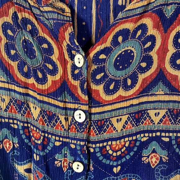 Vintage Jasmine KVM Women's Full Button Up Maxi Dress Sz Large Hippie Boho Flowy - Picture 5 of 7